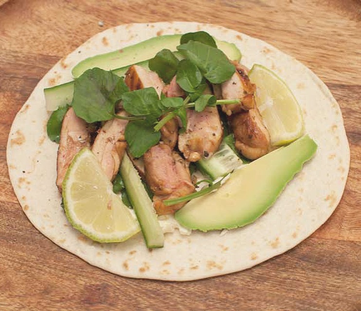 Chili lime chicken wraps