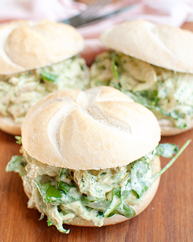 Kip pesto salade voor op brood