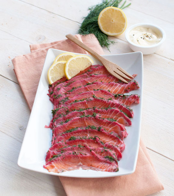 Gravad lax met rode biet