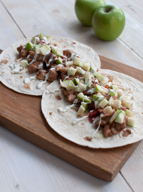 wraps met kaneelkip en appel