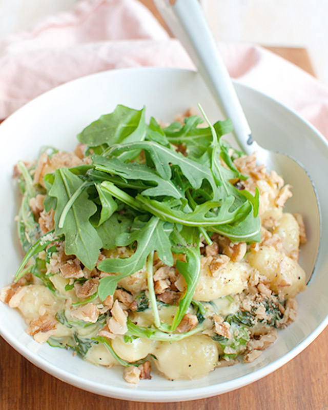 Gnocchi met gorgonzolasaus en spinazie
