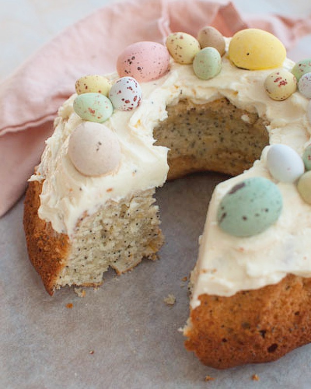 Citroen maanzaad cake met roomkaas