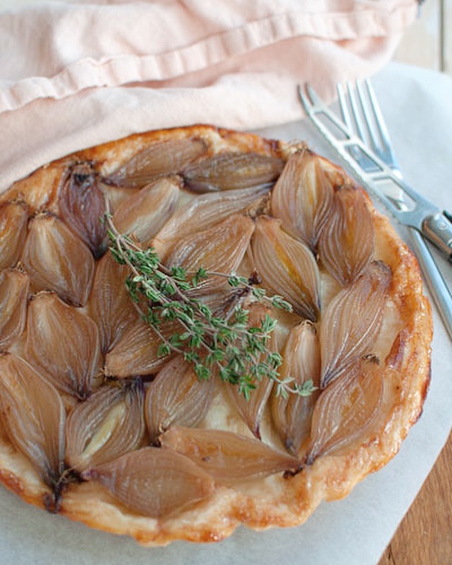 Tarte tatin met sjalotten