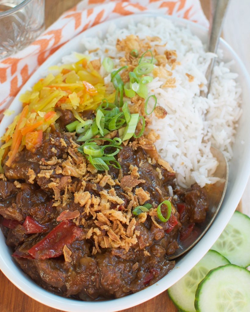 Babi ketjap met rijjst