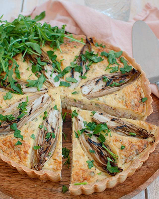 Witloftaart met ham en kaas