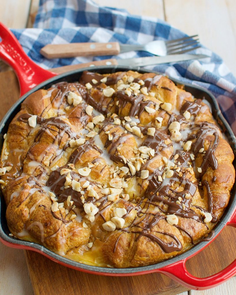 Croissant broodpudding met chocola