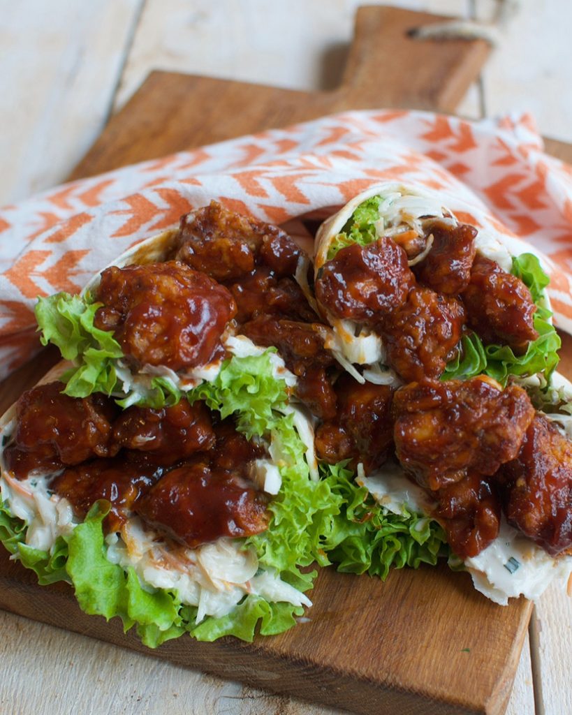 Wraps met krokante barbecue kip